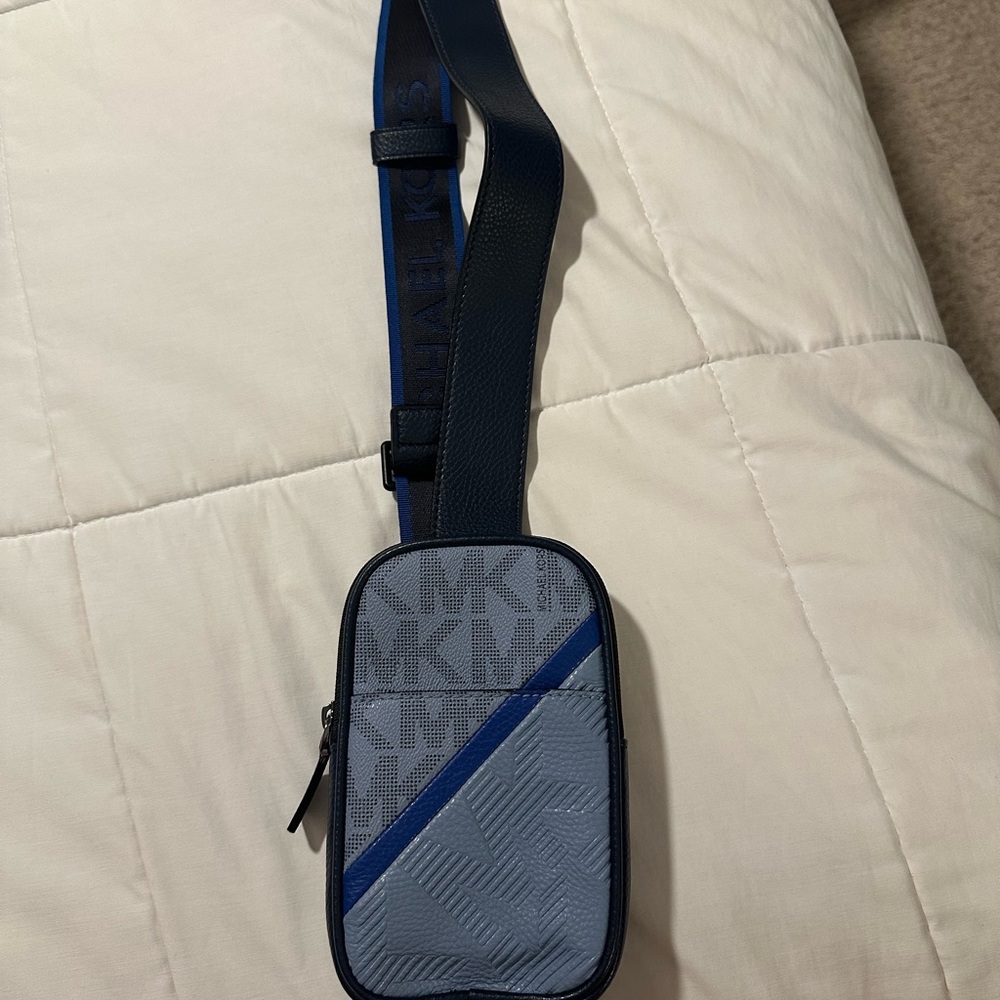 Michael Kors Navy and Light Gray Belt Bag